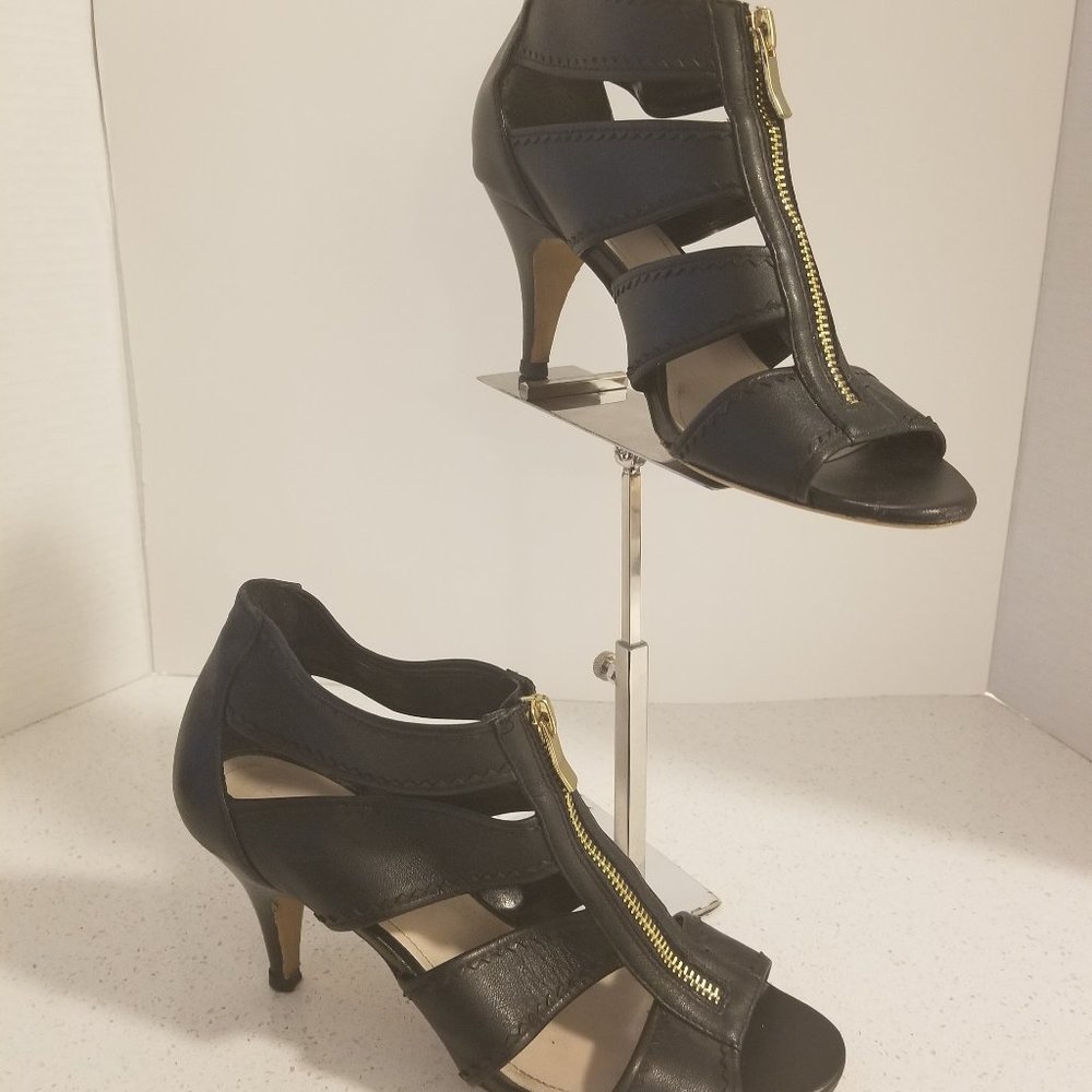 Vince Camuto leather and gold heels